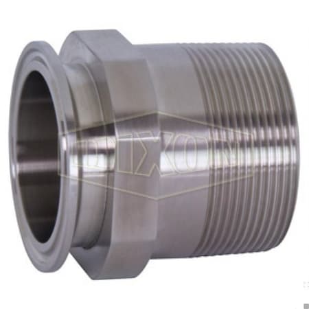 Clamp Adapter, Series: 21MP, Fitting/Connector Type: Adapter, 4 In Nominal Size, Tube X MNPT, 304 SS